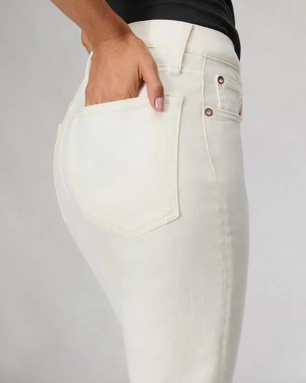 Women Jeans Rag and Bone Peyton Ankle Bootcut Jean High Stretch Denim Ecru