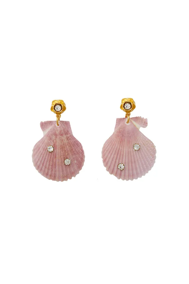 Women Jewelry LoveShackFancy Brinker and Eliza On Holiday Earrings Lilac