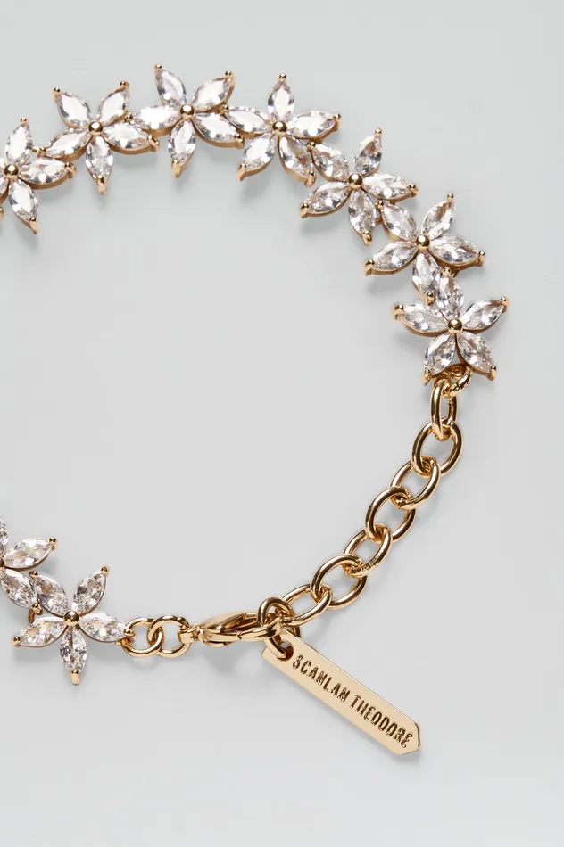 Women Jewelry Scanlan Theodore CRYSTAL FLOWER BRACELET LIGHTGOLDCRYSTAL Women Jewelry Scanlan Theodore CRYSTAL FLOWER BRACELET LIGHTGOLDCRYSTAL