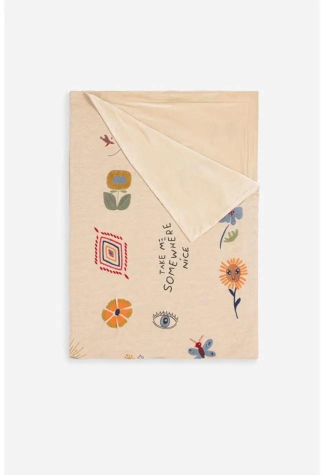 Women Johnny Was Blankets Greta Throw Blanket Oat
