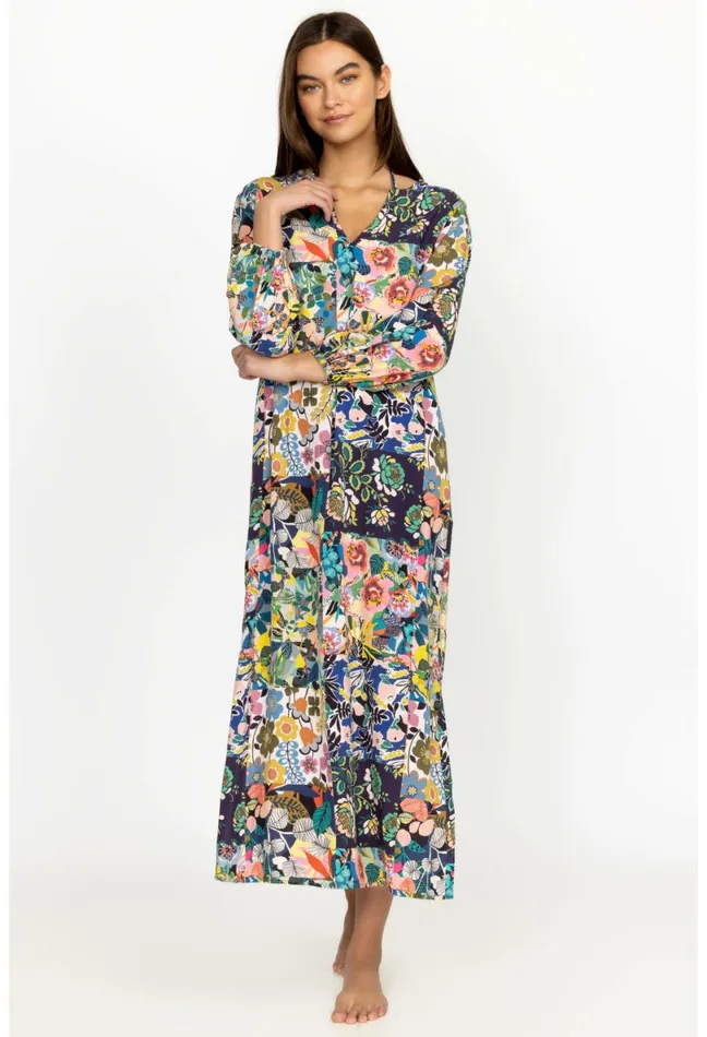 Women Johnny Was Cover Ups and Kimonos Layla Puff Sleeve Maxi CoverUp Layla
