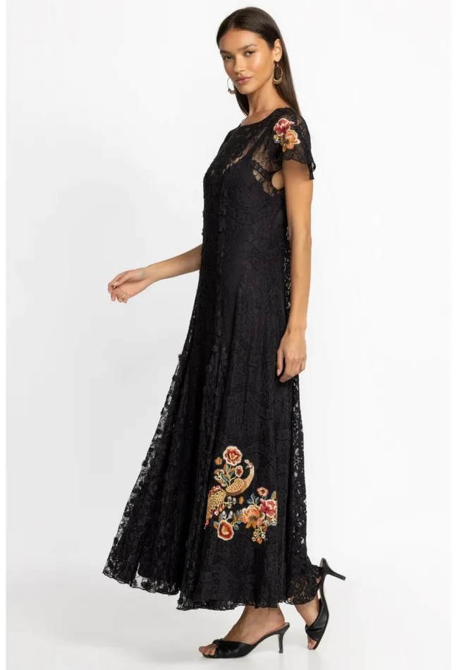 Women Johnny Was Dresses Cloe Lace Dress Black