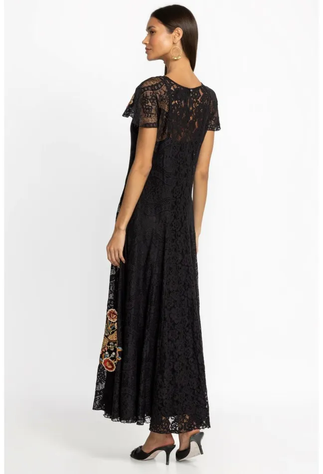 Women Johnny Was Dresses Cloe Lace Dress Black