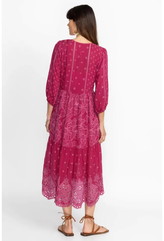 Women Johnny Was Dresses Gracie Hopscotch Dress Rumba Red