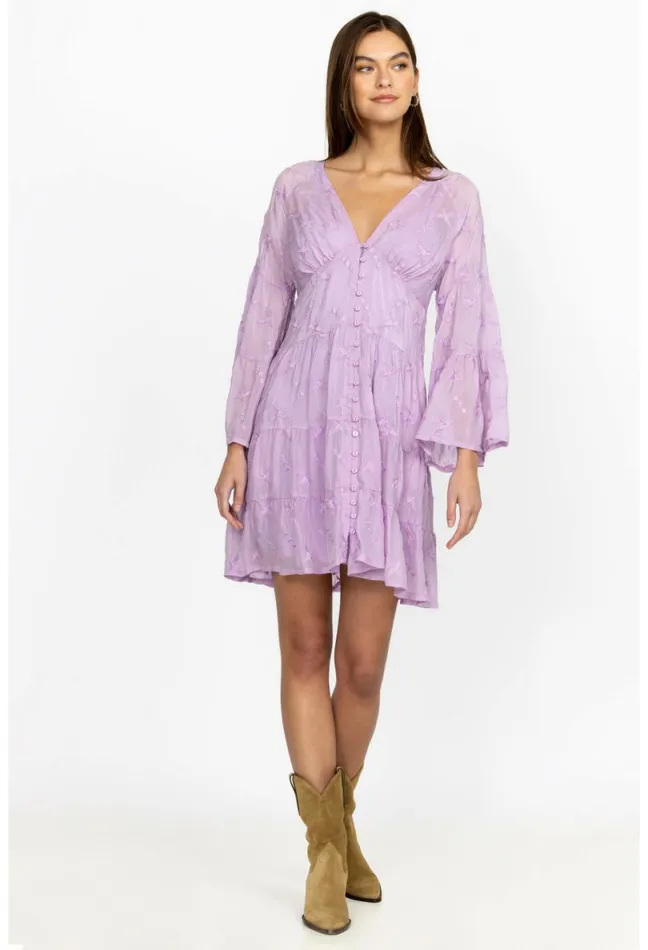 Women Johnny Was Dresses Phoenix Flow Dress Lavender Frost
