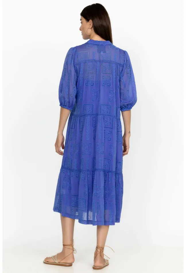 Women Johnny Was Dresses Sadie Midi Dress Dazzling Blue
