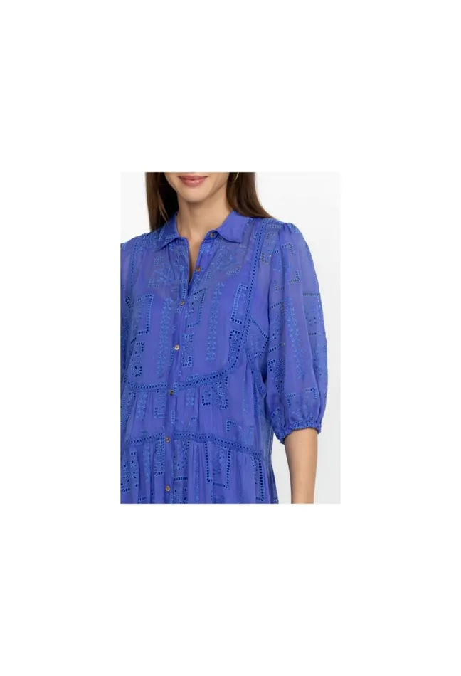 Women Johnny Was Dresses Sadie Midi Dress Dazzling Blue