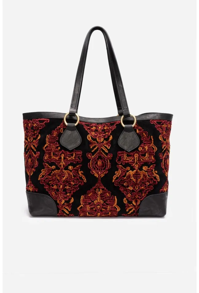 Women Johnny Was Handbags Regina Jaquard Tote Bag Black
