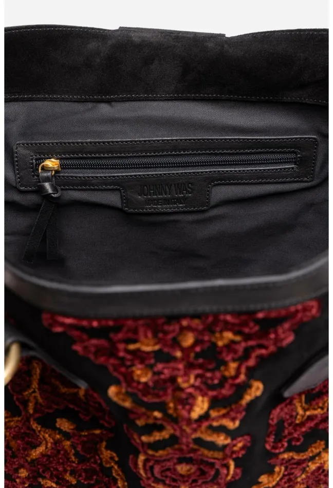 Women Johnny Was Handbags Regina Jaquard Tote Bag Black