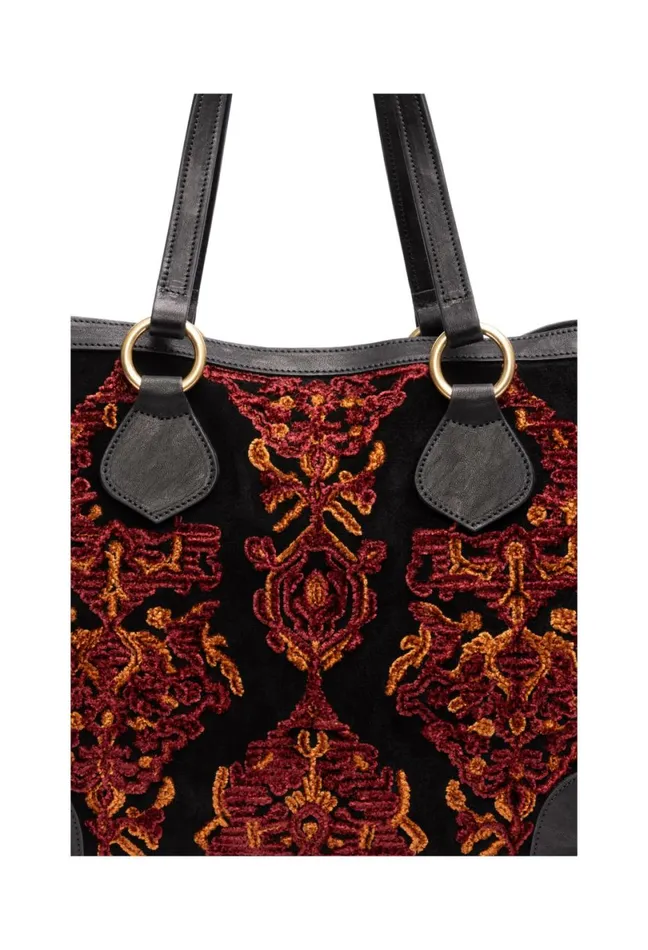 Women Johnny Was Handbags Regina Jaquard Tote Bag Black