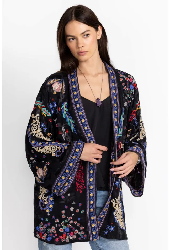 Women Johnny Was Kimonos Elletra Kimono Reversible Black