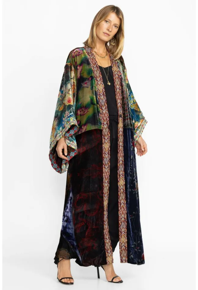 Women Johnny Was Kimonos One Of A Kind Velvet Kimono Black Multi