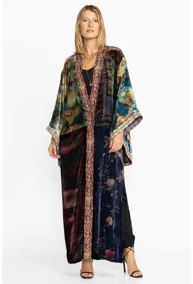 Women Johnny Was Kimonos One Of A Kind Velvet Kimono Black Multi