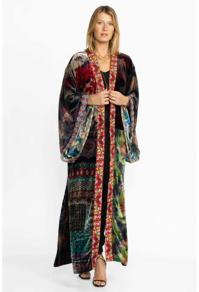 Women Johnny Was Kimonos One Of A Kind Velvet Kimono Black Multi