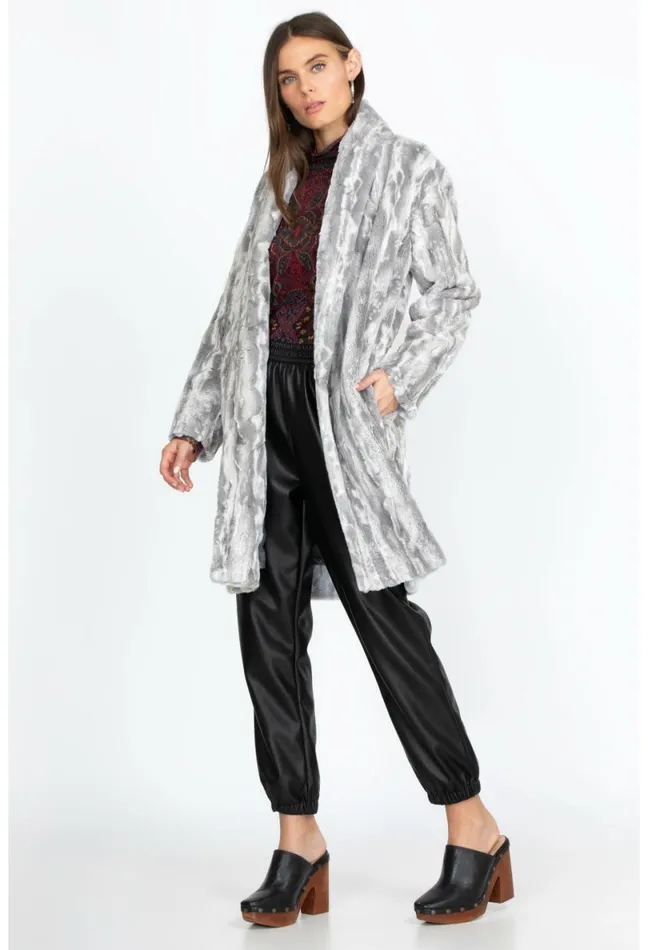 Women Johnny Was Outerwear Cloud Faux Fur Jacket Cloud