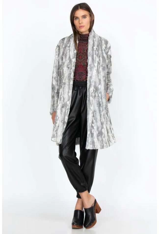 Women Johnny Was Outerwear Cloud Faux Fur Jacket Cloud