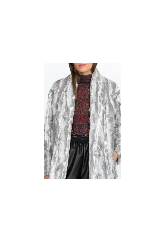 Women Johnny Was Outerwear Cloud Faux Fur Jacket Cloud