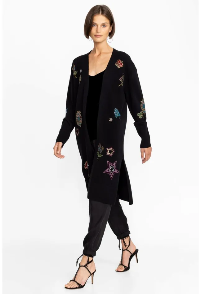 Women Johnny Was Outerwear Ladie Rhinestone Cardigan Black