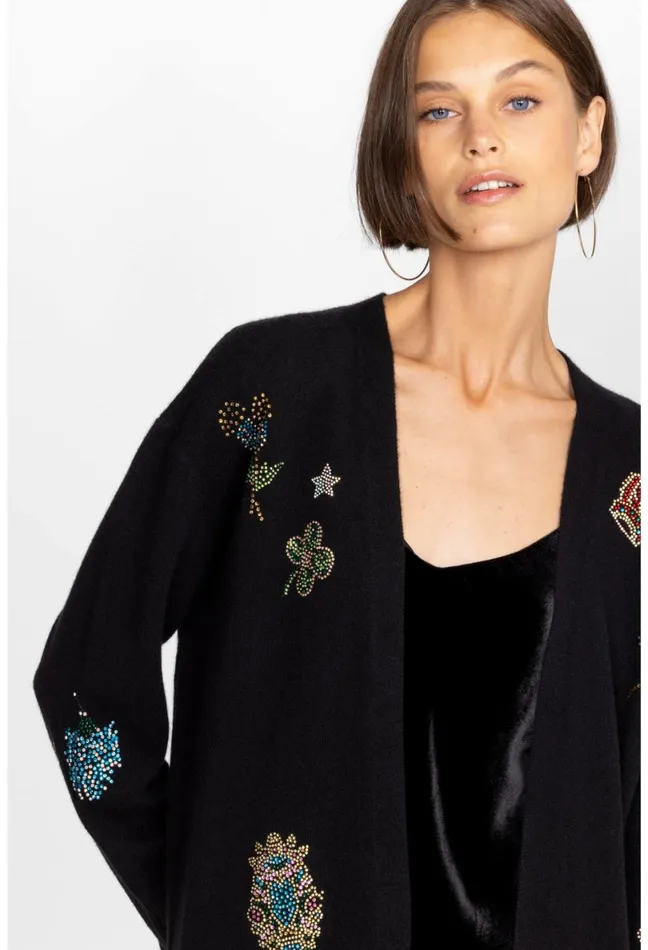 Women Johnny Was Outerwear Ladie Rhinestone Cardigan Black