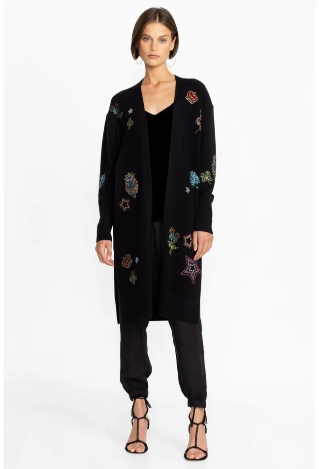 Women Johnny Was Outerwear Ladie Rhinestone Cardigan Black