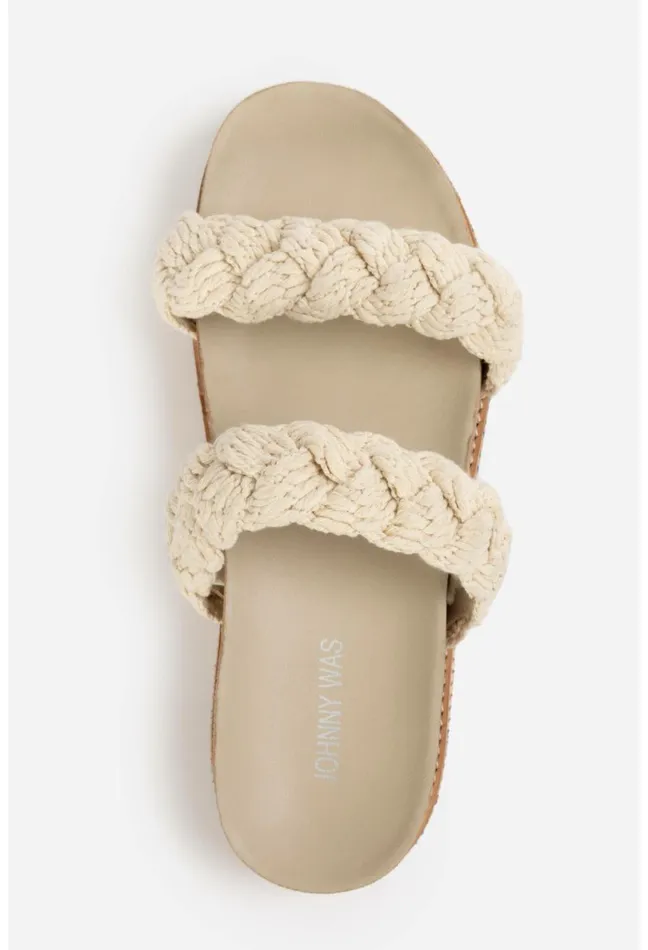 Women Johnny Was Shoes Braided Rope Sandal 8211 Cream Multi