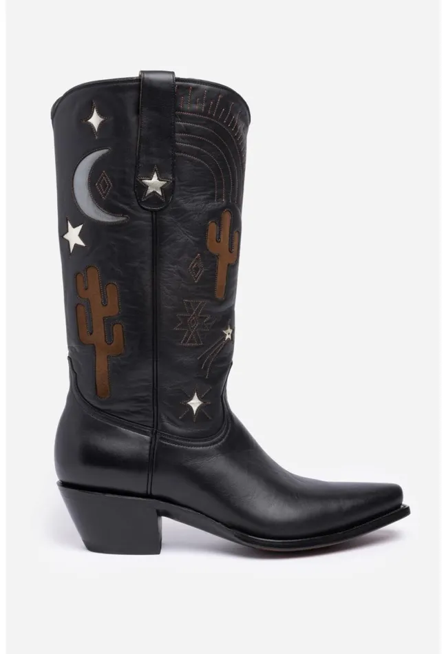 Women Johnny Was Shoes Desert Cowboy Boot Black