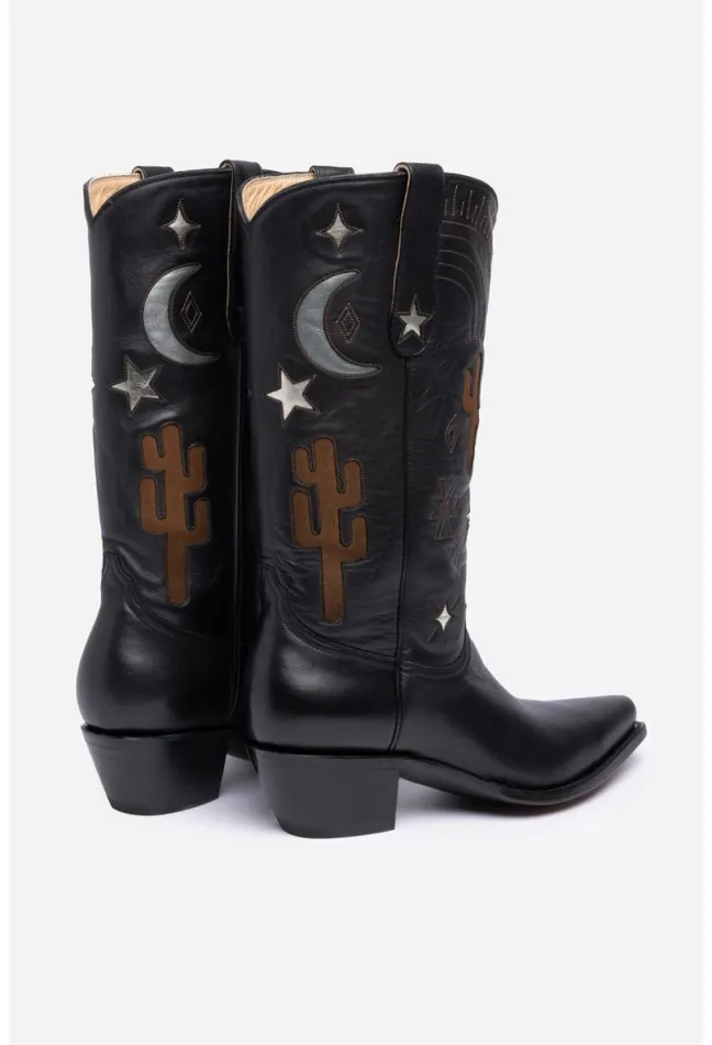 Women Johnny Was Shoes Desert Cowboy Boot Black