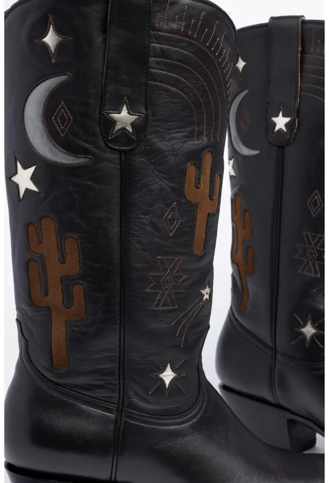 Women Johnny Was Shoes Desert Cowboy Boot Black
