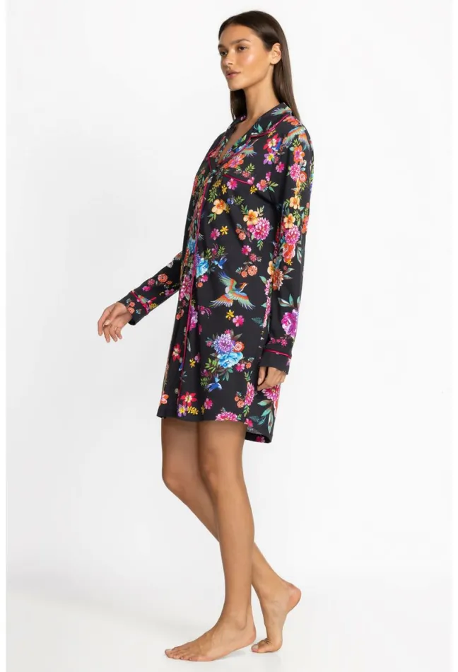 Women Johnny Was Sleepwear The Neena Long Sleeve Shirt Dreamer Noir