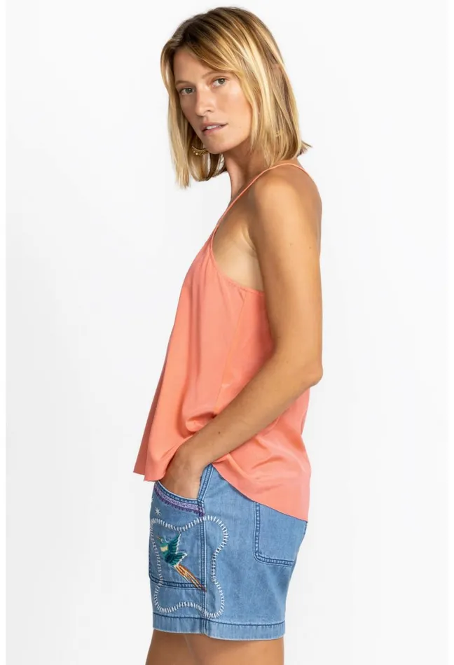 Women Johnny Was Slips and Camis Etta Cami Top Shell Pink
