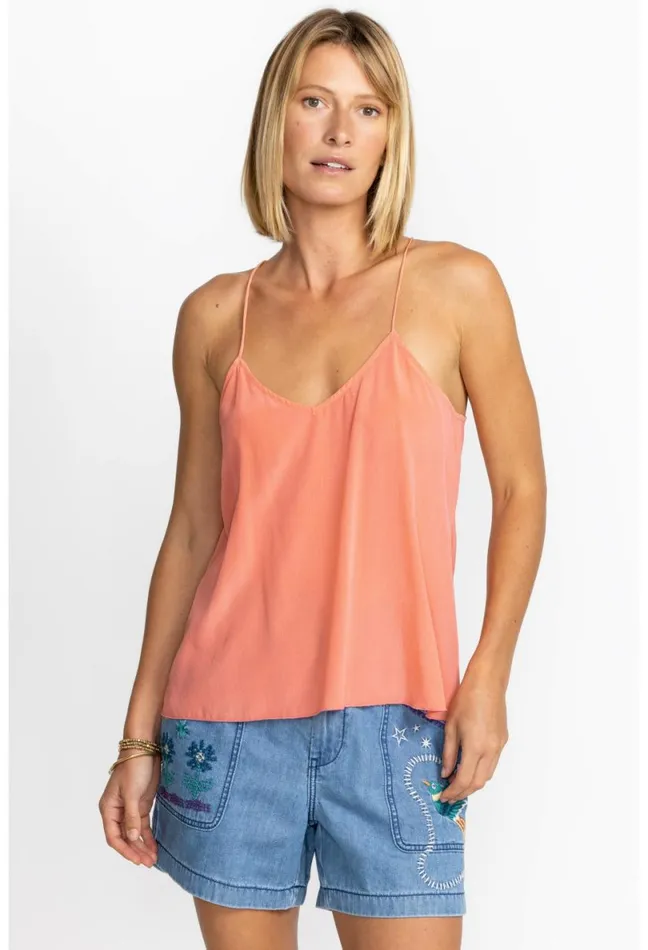 Women Johnny Was Slips and Camis Etta Cami Top Shell Pink