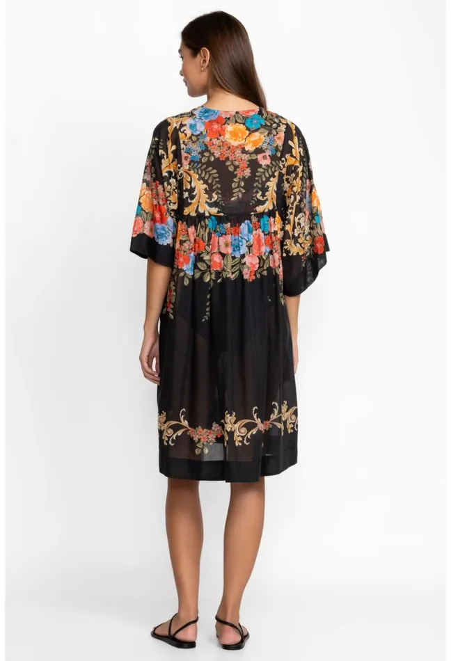 Women Johnny Was Swim and Resort Black Royal Easy Coverup Dress Multi