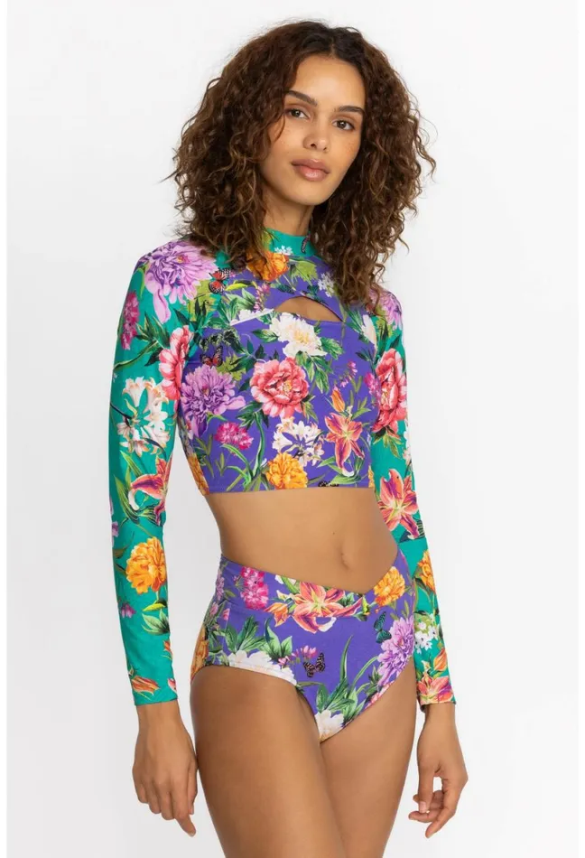 Women Johnny Was Swim and Resort Peacock Goza CrissCross Bikini Bottom Peacock Goza