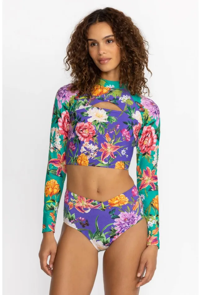 Women Johnny Was Swim and Resort Peacock Goza CrissCross Bikini Bottom Peacock Goza