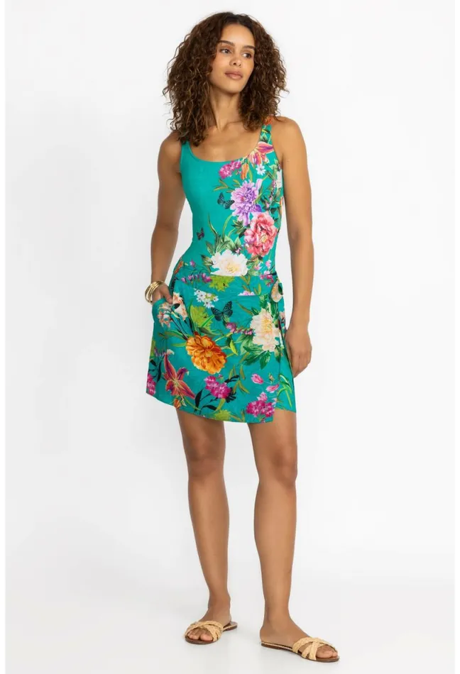 Women Johnny Was Swim and Resort Peacock Goza Short Coverup Skirt Peacock Goza