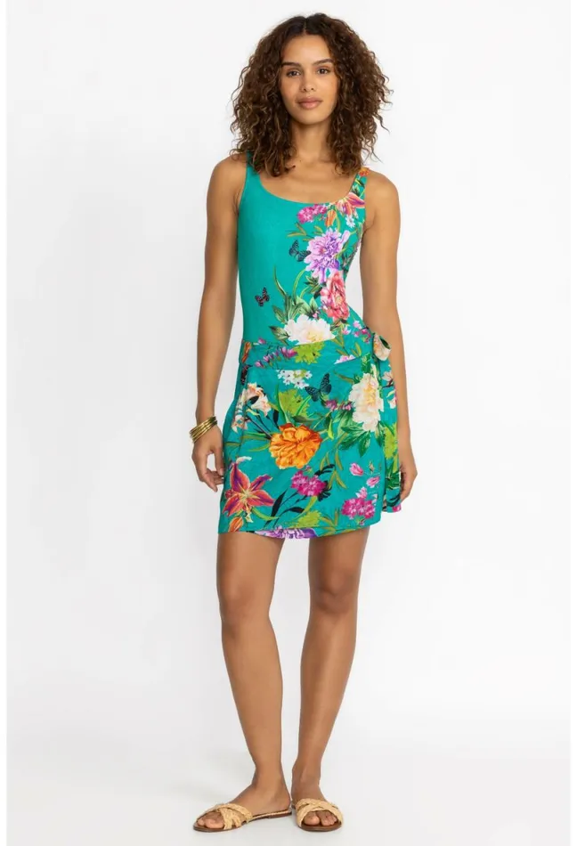 Women Johnny Was Swim and Resort Peacock Goza Short Coverup Skirt Peacock Goza