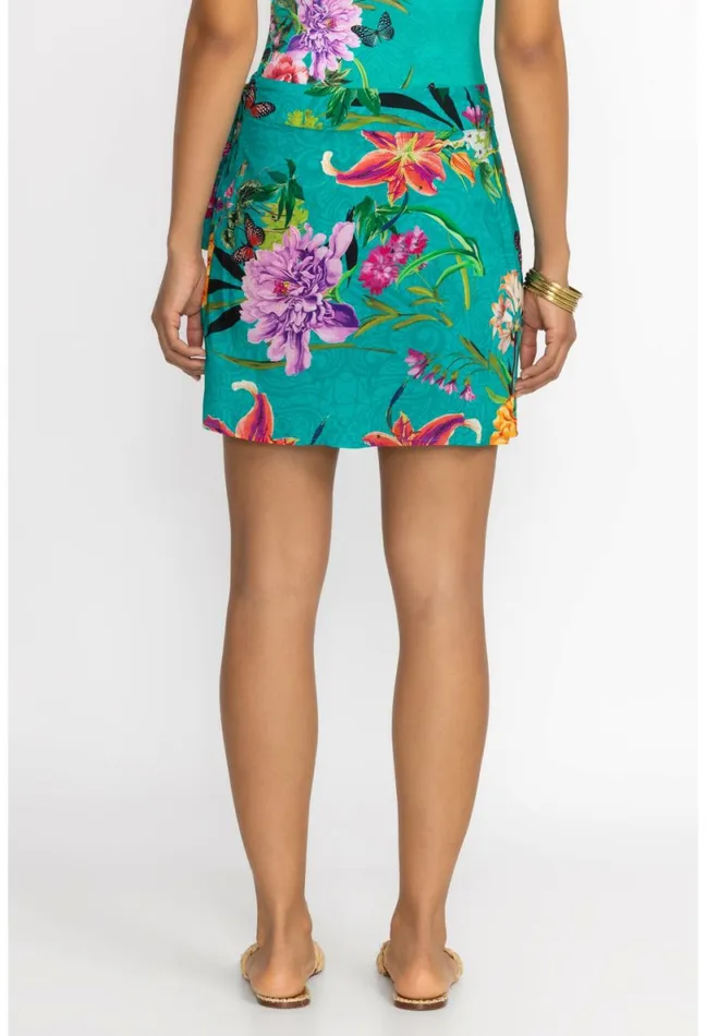 Women Johnny Was Swim and Resort Peacock Goza Short Coverup Skirt Peacock Goza
