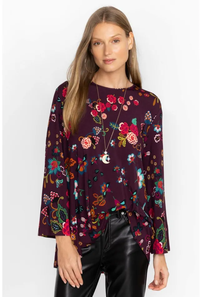 Women Johnny Was Tops Adrina High Neck Swing Tunic Adrina