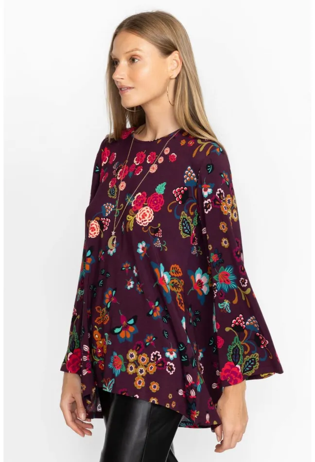 Women Johnny Was Tops Adrina High Neck Swing Tunic Adrina