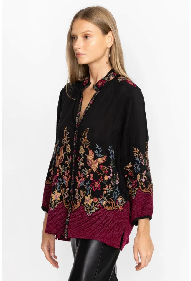 Women Johnny Was Tops Eleana Blouse Black