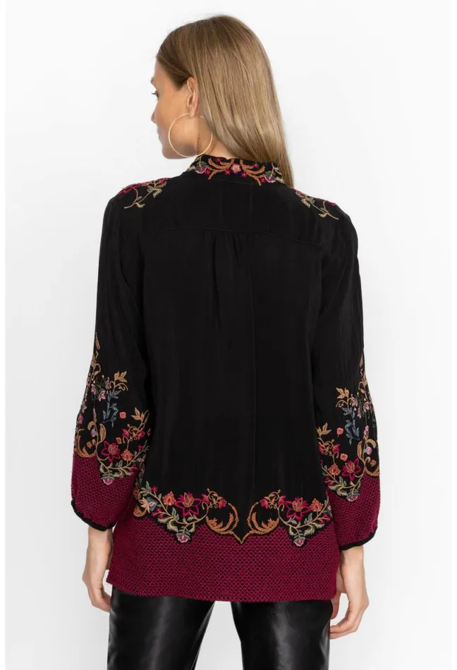Women Johnny Was Tops Eleana Blouse Black