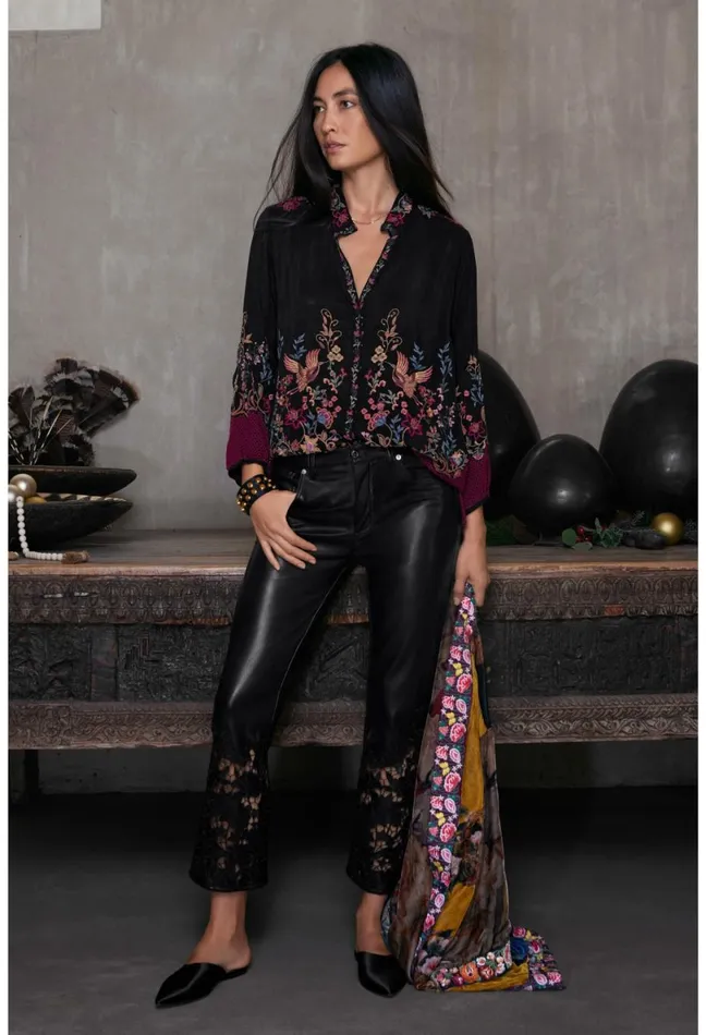 Women Johnny Was Tops Eleana Blouse Black