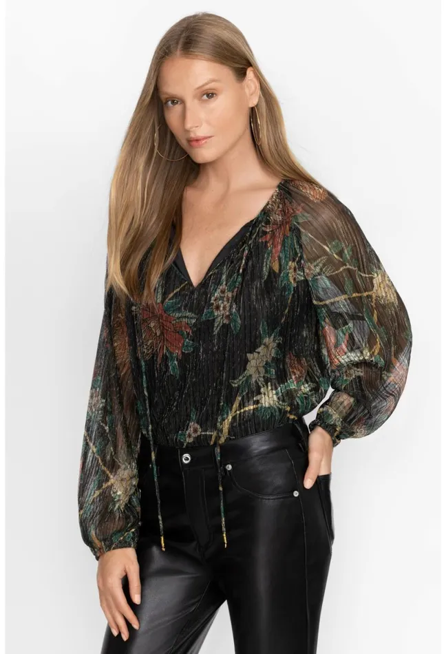 Women Johnny Was Tops Evelina Metallic Blouse Multi