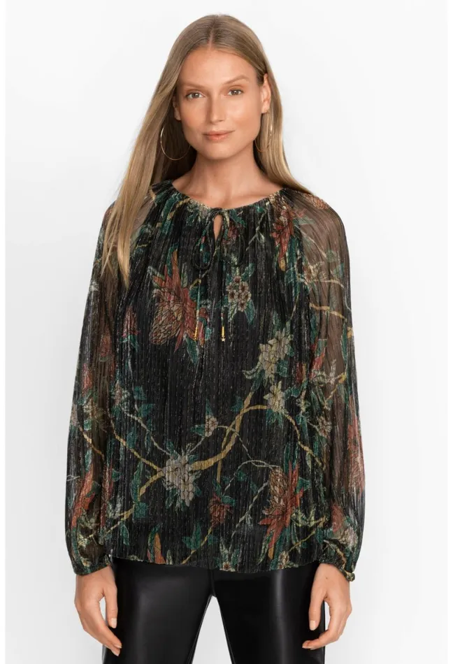 Women Johnny Was Tops Evelina Metallic Blouse Multi
