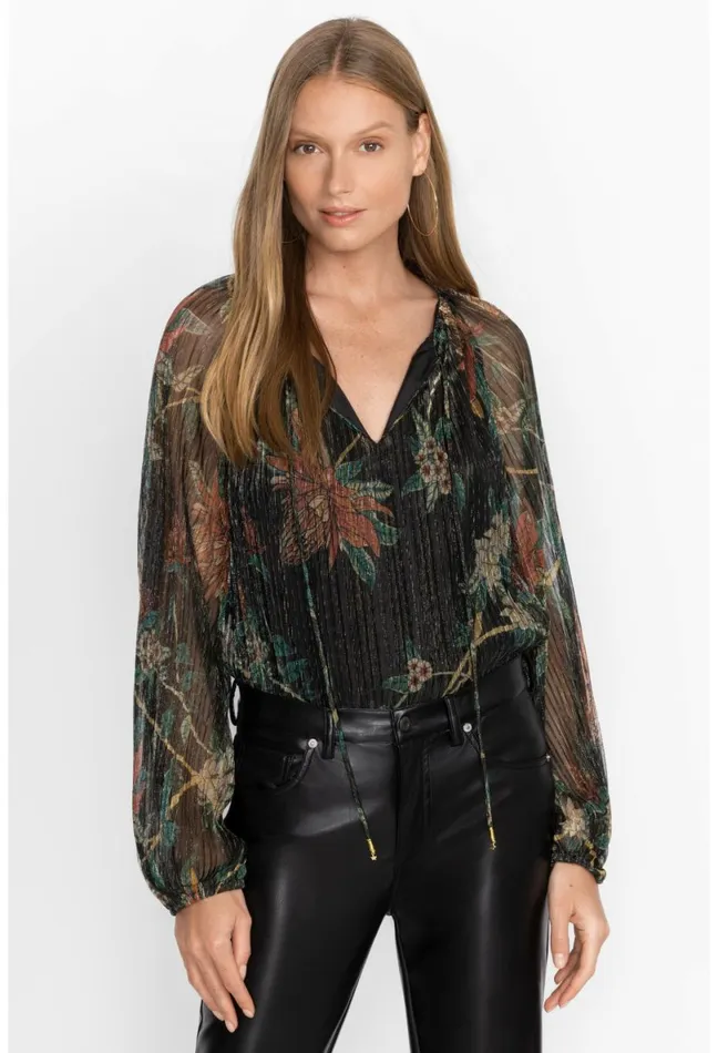 Women Johnny Was Tops Evelina Metallic Blouse Multi