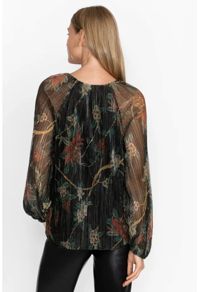 Women Johnny Was Tops Evelina Metallic Blouse Multi