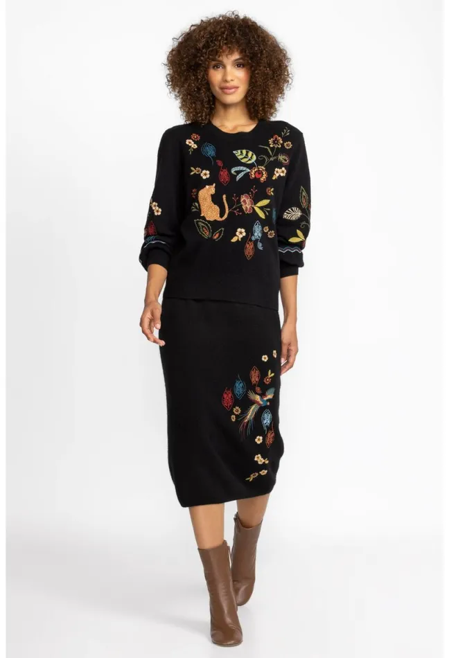 Women Johnny Was Tops Isabella Sweater Top Black