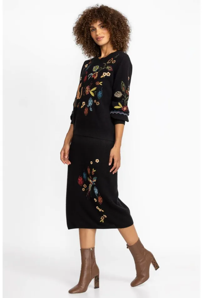 Women Johnny Was Tops Isabella Sweater Top Black