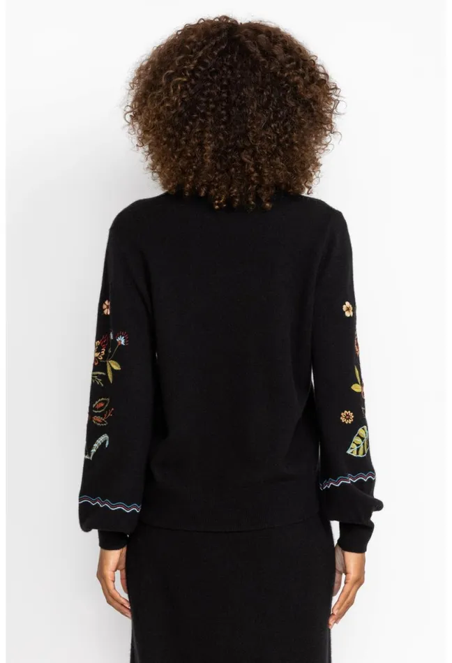 Women Johnny Was Tops Isabella Sweater Top Black