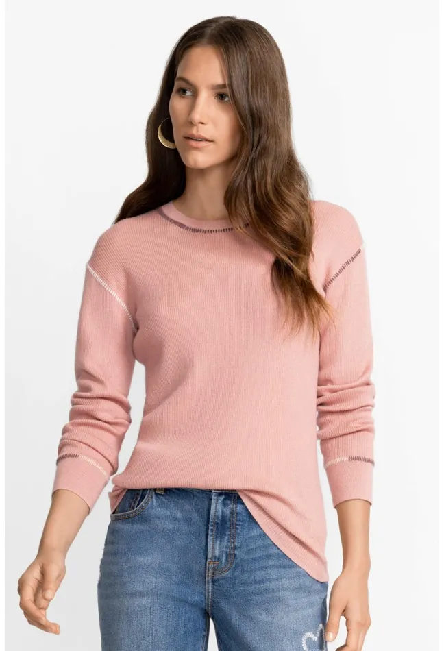 Women Johnny Was Tops Jj Pullover Light Rose